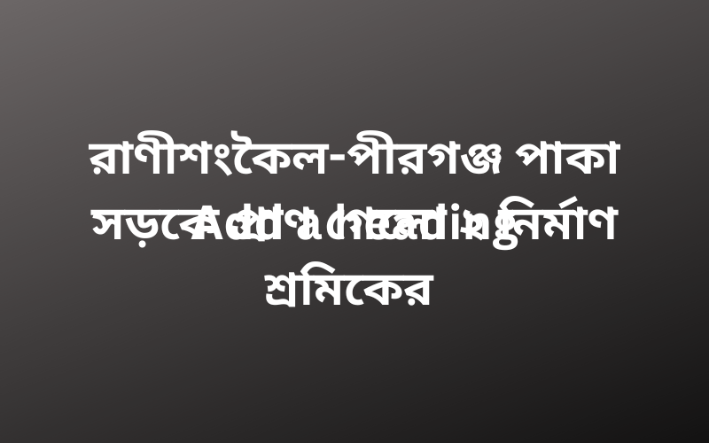 রাণীশংকৈল-পীরগঞ্জ পাকা সড়কে প্রাণ গেলো ২ নির্মাণ শ্রমিকের 