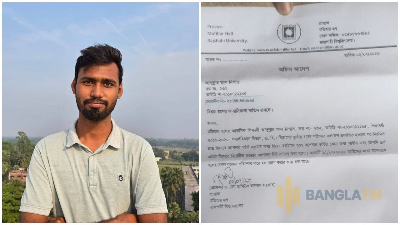হল ত্যাগের নির্দেশ অমান্য করে ছাত্রদল নেতার অবস্থান 