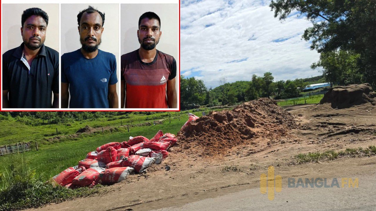 গভীর রাতে টিলা কেটে মাটি বিক্রির সময় গোলাপগঞ্জে হাতেনাতে আটক ৩