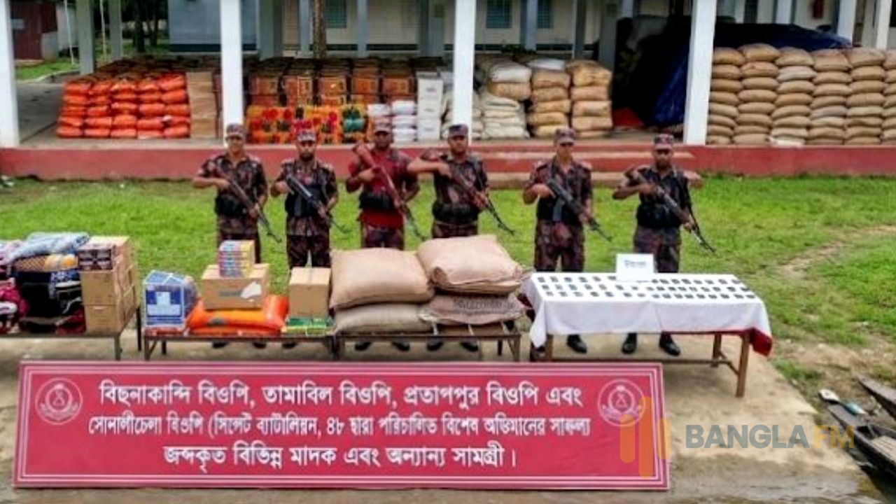সিলেট সীমান্তে সোয়া ২ কোটি টাকার চোরাইপণ্য জব্দ