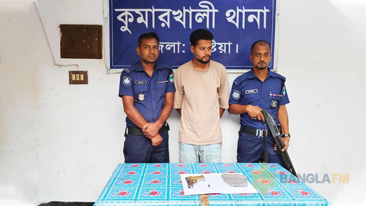 পিস্তল নিয়ে দু্লাভাইকে হুমকি, শ্যালক আটক