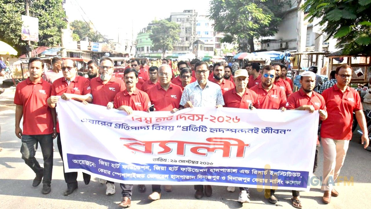 দিনাজপুরে বিশ্ব হার্ট দিবসে র‌্যালি ও সেমিনার