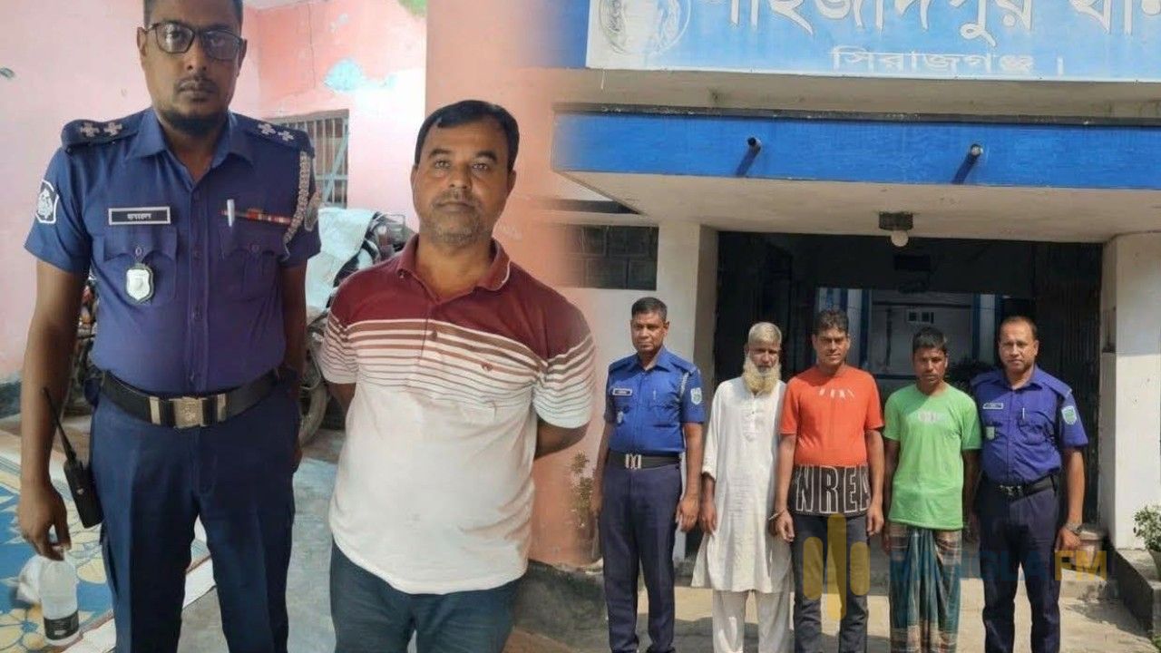 শাহজাদপুরে কেরু মদ উদ্ধার, ইউপি সদস্যসহ আটক ৩