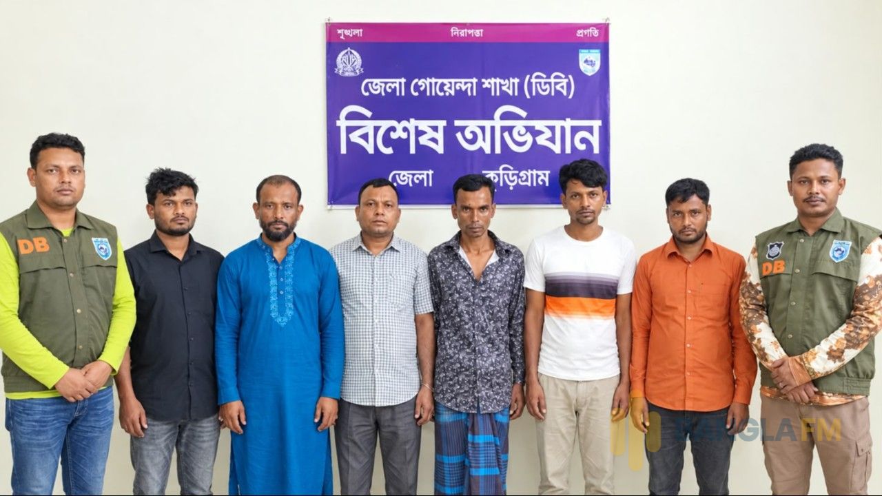 কুড়িগ্রামে জুয়ার আসর থেকে ৬ জুয়াড়ি আটক, নগদ টাকা উদ্ধার