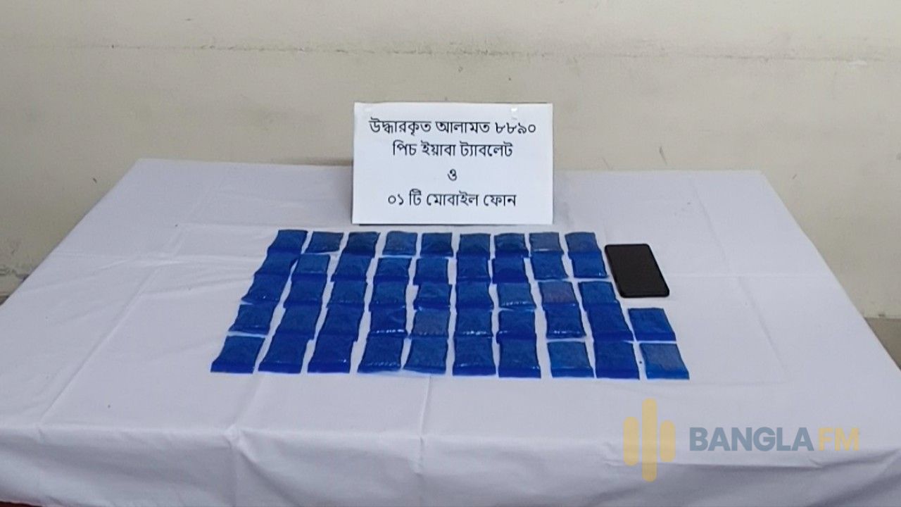 রাজবাড়ীতে বাসে তল্লাশি, ৮ হাজার ৮৯০ পিস ইয়াবাসহ গ্রেপ্তার ১