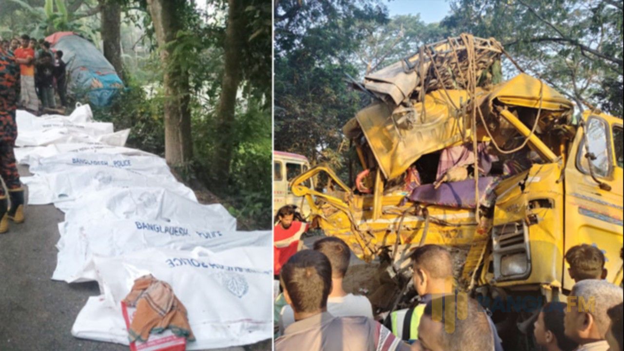 নাটোরে বাস-ট্রাকের মুখোমুখি সংঘর্ষে জাজিরার ৫ ব্যবসায়ী নিহত