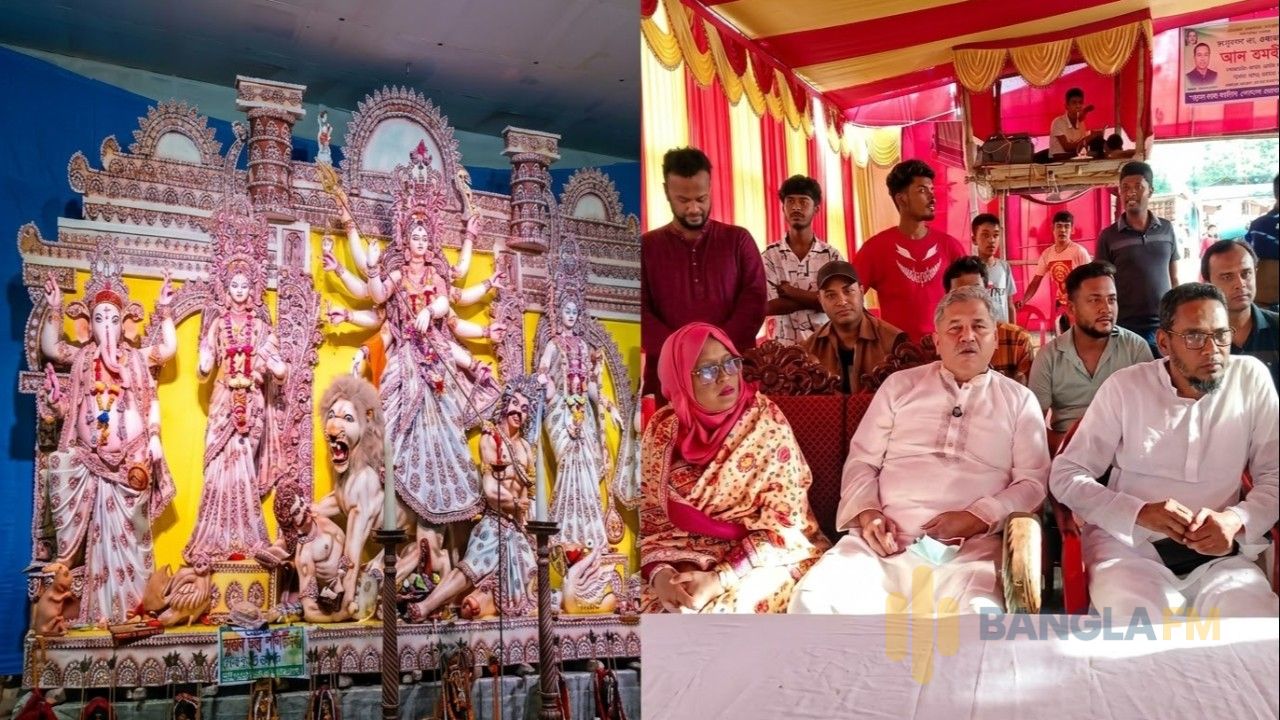 ৩৫ মণ্ডপে দুর্গোৎসবের শেষ আয়োজন, পরিদর্শনে এমপি বাবুল