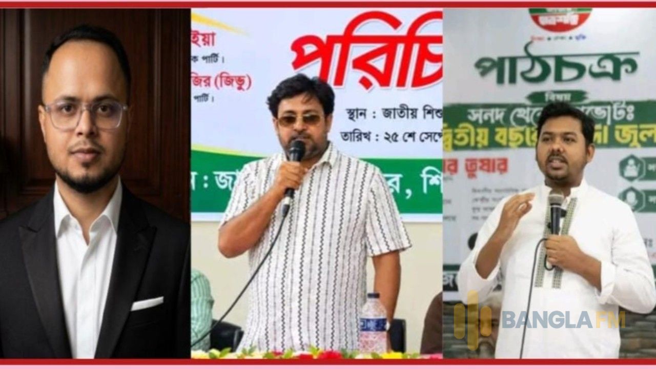 এনসিপির কেন্দ্রীয় কমিটিতে নরসিংদীর তিন নেতা তুষার, ফয়সাল ও নিলয়