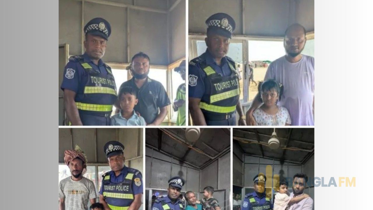 ট্যুরিস্ট পুলিশ কক্সবাজার কর্তৃক বিচ থেকে হারানো ৫ শিশু উদ্ধার 