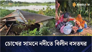 ধলেশ্বরীর ভাঙন আতঙ্কে ১৫ পরিবার, চোখের সামনে নদীতে বিলীন বসতঘর