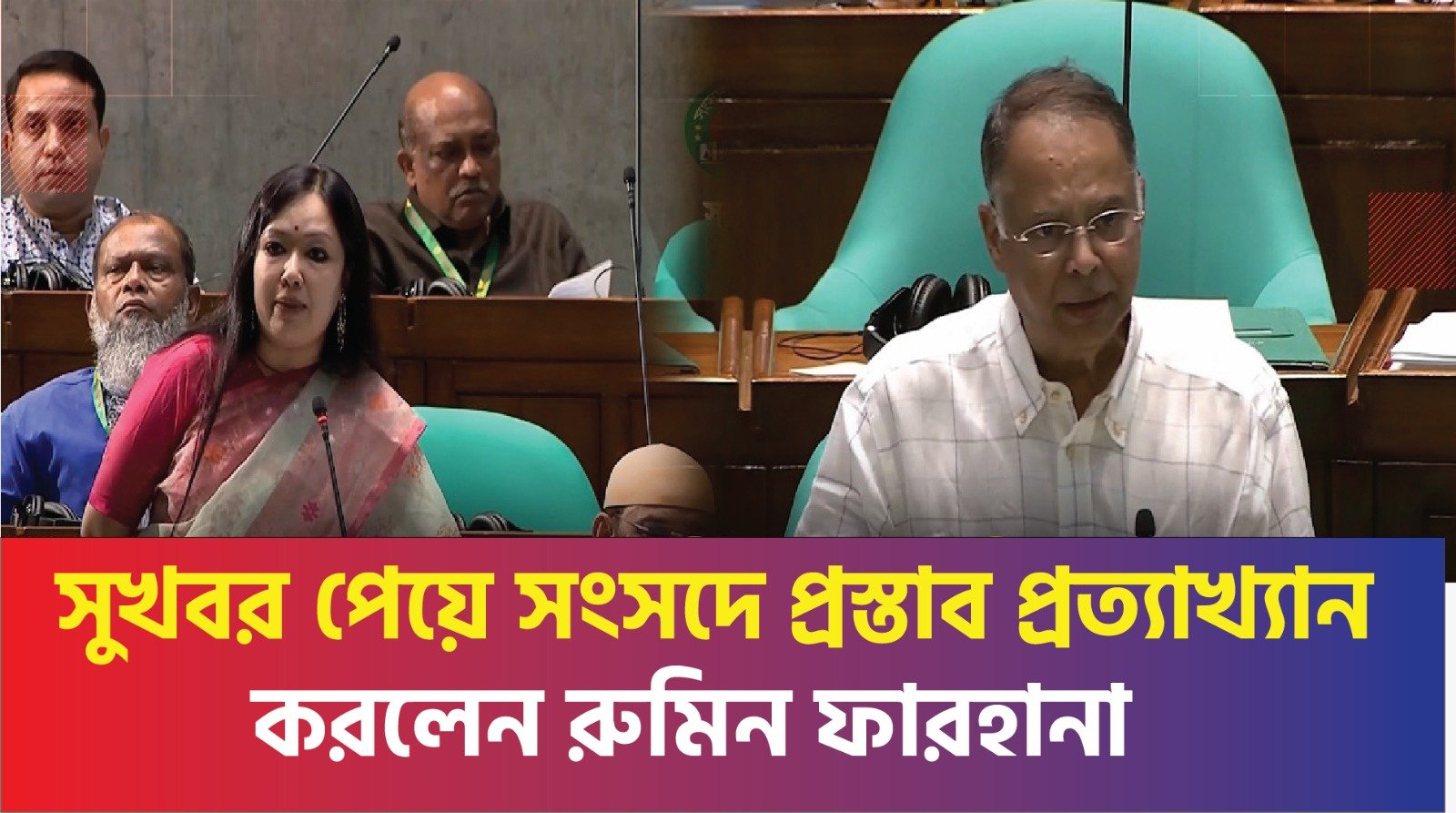 সুখবর পেয়ে সংসদে প্রস্তাব প্রত্যাখ্যান করলেন রুমিন ফারহানা