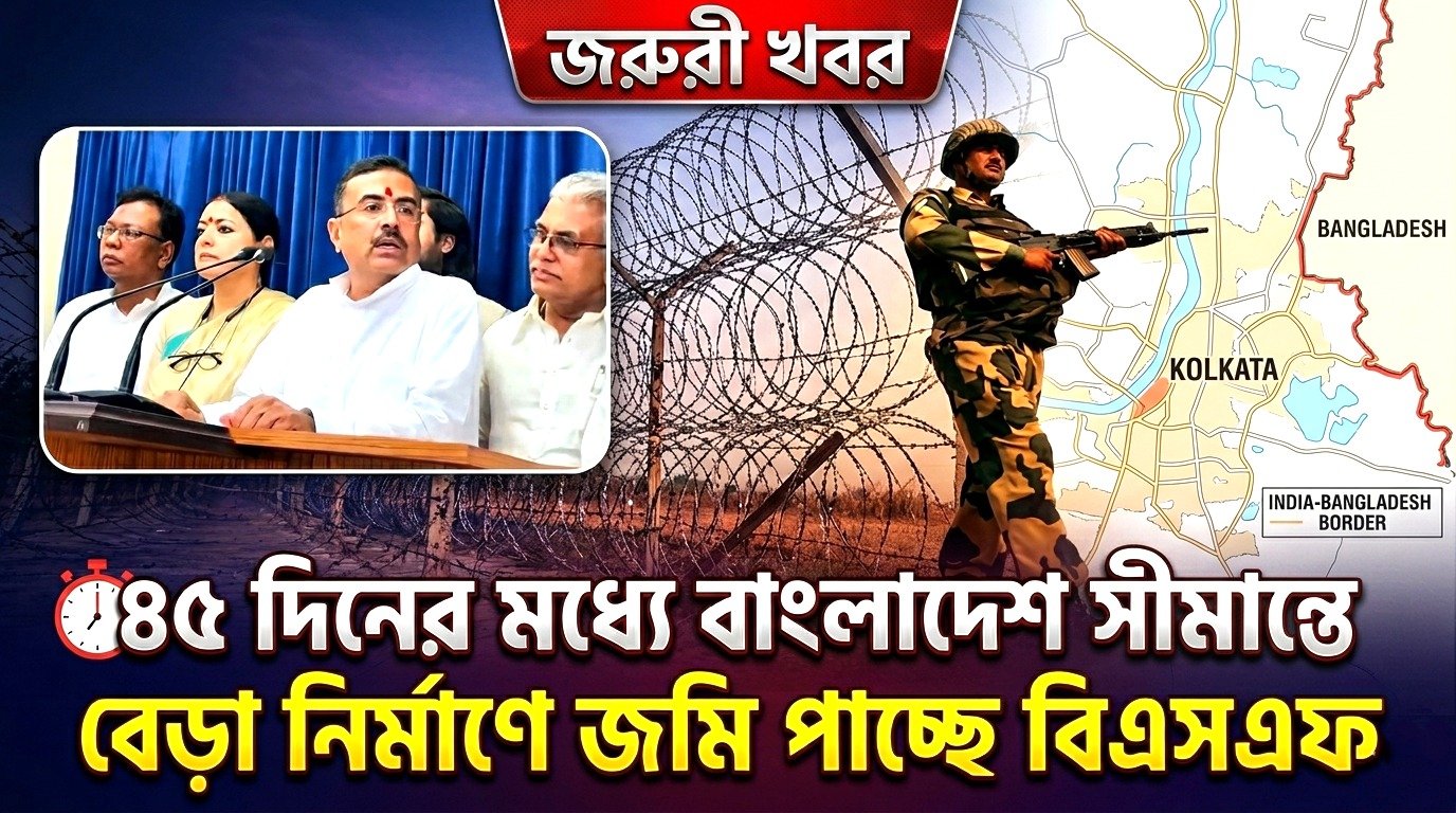 ৪৫ দিনের মধ্যে বাংলাদেশ সীমান্তে বেড়া নির্মাণে জমি পাচ্ছে বিএসএফ