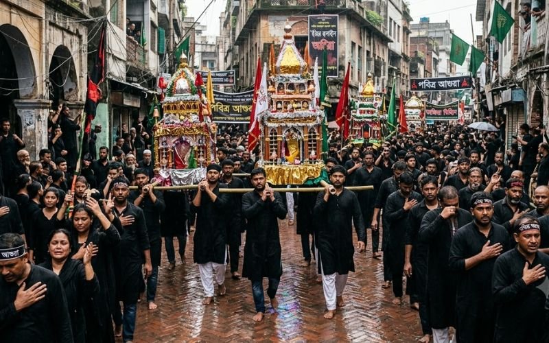 আজ পবিত্র আশুরা উপলক্ষ্যে বের হচ্ছে তাজিয়া মিছিল