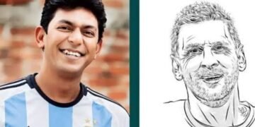 চঞ্চলের ক্যানভাসে মেসি