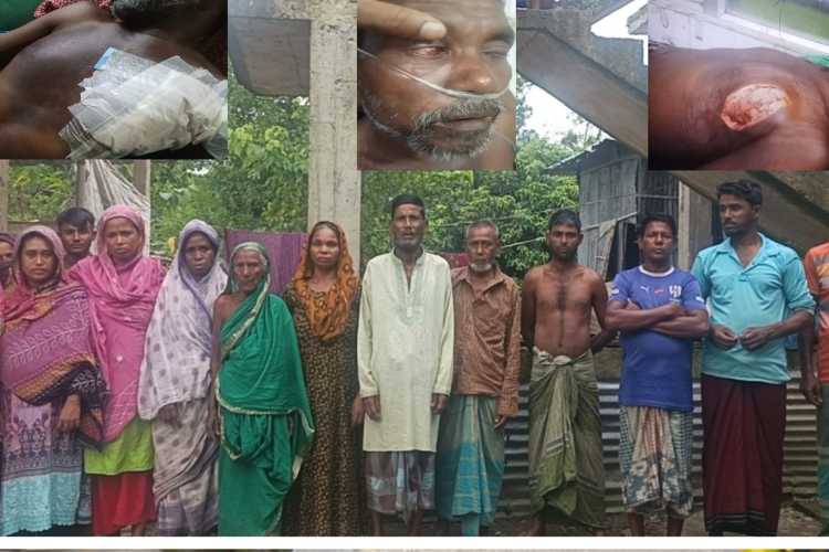 আসামিদের জামিনে মুক্তির প্রতিবাদে গৌরারংয়ে মানববন্ধন  এবং ভুক্তভোগী