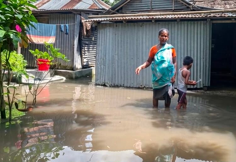 Malopara devastated by waterlogging; over a hundred families at health risk.