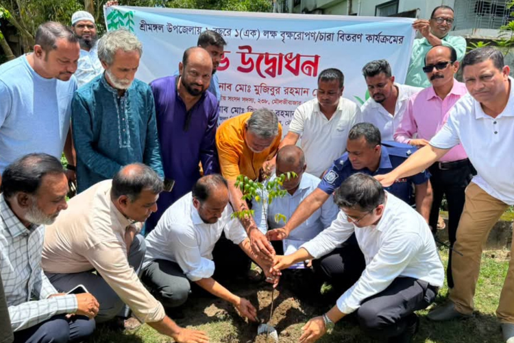 শ্রীমঙ্গলে এক লাখ বৃক্ষরোপণ কর্মসূচির উদ্বোধন