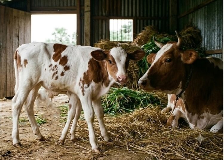সাতক্ষীরা সদরে ৬ পা নিয়ে গরুর বাছুরের জন্ম
