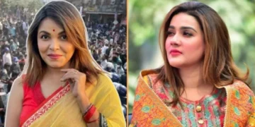 মেহের আফরোজ শাওন (বাঁয়ে) ও মাহিয়া মাহি
