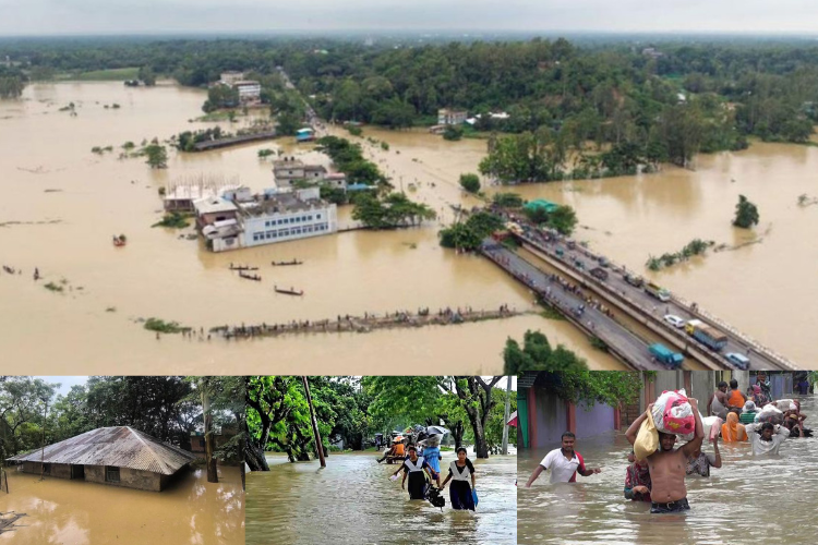 বন্যার পানিতে ডুবছে জনপদ, প্রাণহানি বেড়ে ৪৪