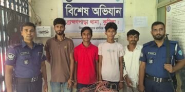 ব্রাহ্মণপাড়া পৃথক অভিযানে ৩টি চুরির মামলার ৪ আসামি গ্রেপ্তার