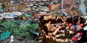 ভারী বর্ষণে পাহাড় ধসে রোহিঙ্গা ক্যাম্পে নারী-শিশুসহ ৯ জনের মৃত্যু