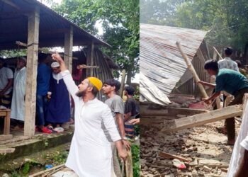 শাহজাদপুরে মাদক ব্যবসায়ীর বাড়ি ভাঙচুর