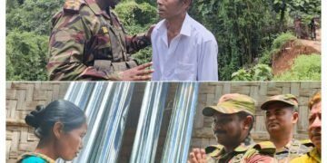 সেনাবাহিনীর কর্তৃক ভারীবর্ষণ ও পাহাড় ধ্বসে ক্ষতিগ্রস্ত পরিবারের মাঝে ত্রাণ বিতরণ
