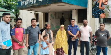 সৈয়দপুরে উদ্ধারক্রিত শিশুকে বাবার কাছে হস্তান্তর  