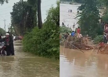 হবিগঞ্জে খোয়াইয়ের বাঁধ ভেঙে প্লাবিত ২০ গ্রাম