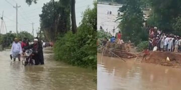 হবিগঞ্জে খোয়াইয়ের বাঁধ ভেঙে প্লাবিত ২০ গ্রাম