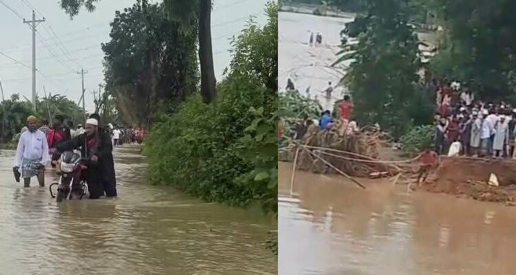 হবিগঞ্জে খোয়াইয়ের বাঁধ ভেঙে প্লাবিত ২০ গ্রাম