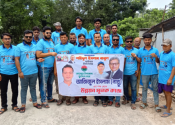 সদরপুরে নিজ উদ্যোগে সড়ক মেরামত করলেন যুবদল নেতা নান্নু